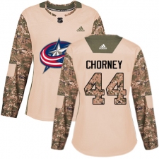 Women's Adidas Columbus Blue Jackets #44 Taylor Chorney Authentic Camo Veterans Day Practice NHL Jersey
