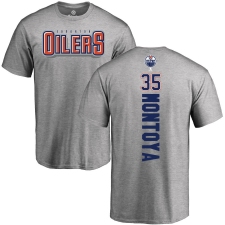 NHL Adidas Edmonton Oilers #35 Al Montoya Ash Backer T-Shirt