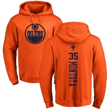 NHL Adidas Edmonton Oilers #35 Al Montoya Orange One Color Backer Pullover Hoodie