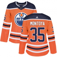 Women's Adidas Edmonton Oilers #35 Al Montoya Authentic Orange Home NHL Jersey