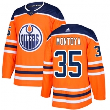 Youth Adidas Edmonton Oilers #35 Al Montoya Authentic Orange Home NHL Jersey