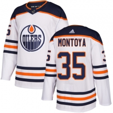 Youth Adidas Edmonton Oilers #35 Al Montoya Authentic White Away NHL Jersey