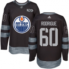 Men's Adidas Edmonton Oilers #60 Olivier Rodrigue Authentic Black 1917-2017 100th Anniversary NHL Jersey