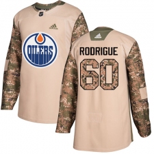 Men's Adidas Edmonton Oilers #60 Olivier Rodrigue Authentic Camo Veterans Day Practice NHL Jersey
