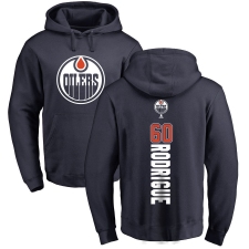 NHL Adidas Edmonton Oilers #60 Olivier Rodrigue Navy Blue Backer Pullover Hoodie
