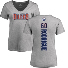 NHL Women's Adidas Edmonton Oilers #60 Olivier Rodrigue Ash Backer T-Shirt