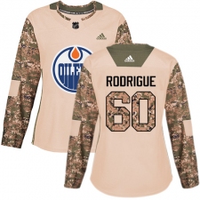Women's Adidas Edmonton Oilers #60 Olivier Rodrigue Authentic Camo Veterans Day Practice NHL Jersey