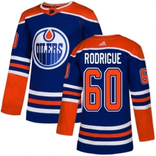 Youth Adidas Edmonton Oilers #60 Olivier Rodrigue Authentic Royal Blue Alternate NHL Jersey