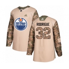 Youth Edmonton Oilers #32 Olivier Rodrigue Authentic Camo Veterans Day Practice Hockey Jersey