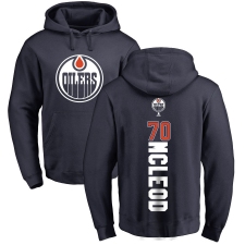 NHL Adidas Edmonton Oilers #70 Ryan McLeod Navy Blue Backer Pullover Hoodie