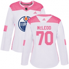 Women's Adidas Edmonton Oilers #70 Ryan McLeod Authentic White Pink Fashion NHL Jersey