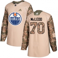 Youth Adidas Edmonton Oilers #70 Ryan McLeod Authentic Camo Veterans Day Practice NHL Jersey