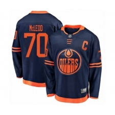 Youth Edmonton Oilers #70 Ryan McLeod Authentic Navy Blue Alternate Fanatics Branded Breakaway Hockey Jersey