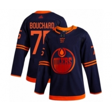 Men's Edmonton Oilers #75 Evan Bouchard Authentic Navy Blue Alternate Hockey Jersey
