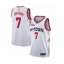 Men's Houston Rockets #7 Carmelo Anthony Swingman White Basketball Jersey - 2019 20 City Edition