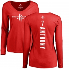 NBA Women's Nike Houston Rockets #7 Carmelo Anthony Red Backer Long Sleeve T-Shirt