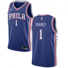 Men's Nike Philadelphia 76ers #1 Landry Shamet Swingman Blue NBA Jersey - Icon Edition
