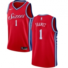 Men's Nike Philadelphia 76ers #1 Landry Shamet Swingman Red NBA Jersey Statement Edition