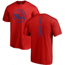 NBA Nike Philadelphia 76ers #5 Landry Shamet Red One Color Backer T-Shirt