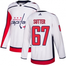 Men's Adidas Washington Capitals #67 Riley Sutter Authentic White Away NHL Jersey