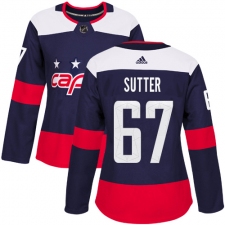 Women's Adidas Washington Capitals #67 Riley Sutter Authentic Navy Blue 2018 Stadium Series NHL Jersey