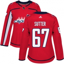 Women's Adidas Washington Capitals #67 Riley Sutter Authentic Red Home NHL Jersey