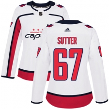 Women's Adidas Washington Capitals #67 Riley Sutter Authentic White Away NHL Jersey