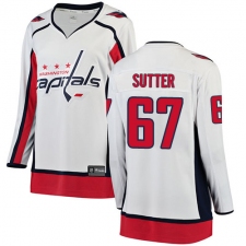 Women's Washington Capitals #67 Riley Sutter Fanatics Branded White Away Breakaway NHL Jersey