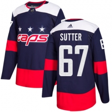 Youth Adidas Washington Capitals #67 Riley Sutter Authentic Navy Blue 2018 Stadium Series NHL Jersey