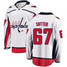 Youth Washington Capitals #67 Riley Sutter Fanatics Branded White Away Breakaway NHL Jersey