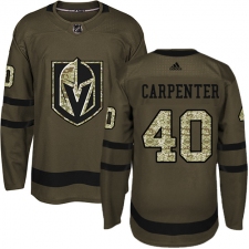 Men's Adidas Vegas Golden Knights #40 Ryan Carpenter Authentic Green Salute to Service NHL Jersey