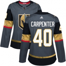 Women's Adidas Vegas Golden Knights #40 Ryan Carpenter Authentic Gray Home NHL Jersey