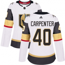 Women's Adidas Vegas Golden Knights #40 Ryan Carpenter Authentic White Away NHL Jersey