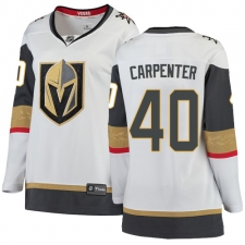 Women's Vegas Golden Knights #40 Ryan Carpenter Authentic White Away Fanatics Branded Breakaway NHL Jersey