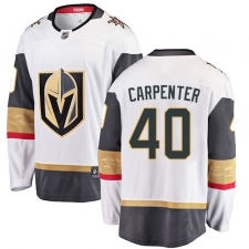 Youth Vegas Golden Knights #40 Ryan Carpenter Authentic White Away Fanatics Branded Breakaway NHL Jersey