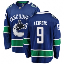 Men's Vancouver Canucks #9 Brendan Leipsic Fanatics Branded Blue Home Breakaway NHL Jersey