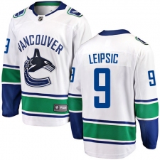 Men's Vancouver Canucks #9 Brendan Leipsic Fanatics Branded White Away Breakaway NHL Jersey