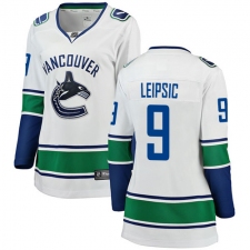Women's Vancouver Canucks #9 Brendan Leipsic Fanatics Branded White Away Breakaway NHL Jersey