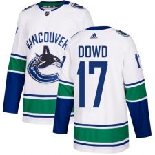Men's Adidas Vancouver Canucks #17 Nic Dowd Authentic White Away NHL Jersey