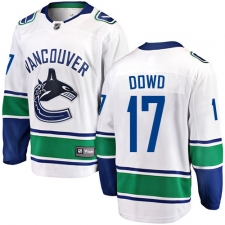 Men's Vancouver Canucks #17 Nic Dowd Fanatics Branded White Away Breakaway NHL Jersey