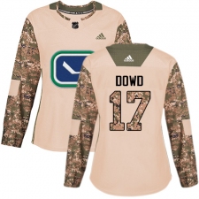 Women's Adidas Vancouver Canucks #17 Nic Dowd Authentic Camo Veterans Day Practice NHL Jersey