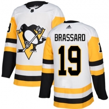 Men's Adidas Pittsburgh Penguins #19 Derick Brassard Authentic White Away NHL Jersey