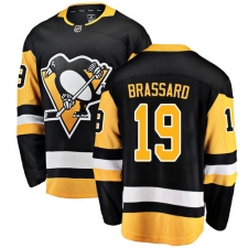 Men's Pittsburgh Penguins #19 Derick Brassard Authentic Black Home Fanatics Branded Breakaway NHL Jersey