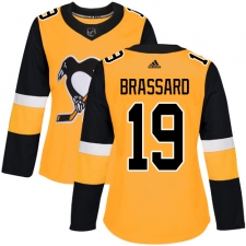 Women's Adidas Pittsburgh Penguins #19 Derick Brassard Authentic Gold Alternate NHL Jersey