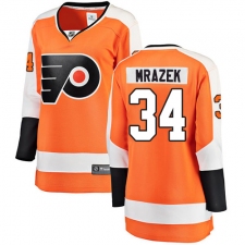 Women's Philadelphia Flyers #34 Petr Mrazek Fanatics Branded Orange Home Breakaway NHL Jersey