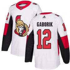 Men's Adidas Ottawa Senators #12 Marian Gaborik Authentic White Away NHL Jersey