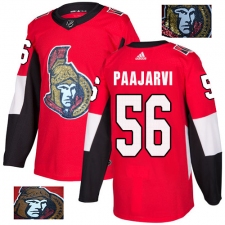 Men's Adidas Ottawa Senators #56 Magnus Paajarvi Authentic Red Fashion Gold NHL Jersey