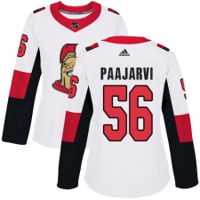 Women's Adidas Ottawa Senators #56 Magnus Paajarvi Authentic White Away NHL Jersey