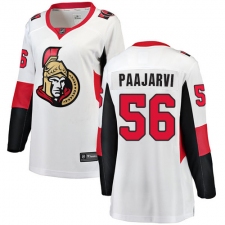 Women's Ottawa Senators #56 Magnus Paajarvi Fanatics Branded White Away Breakaway NHL Jersey