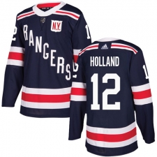 Men's Adidas New York Rangers #12 Peter Holland Authentic Navy Blue 2018 Winter Classic NHL Jersey
